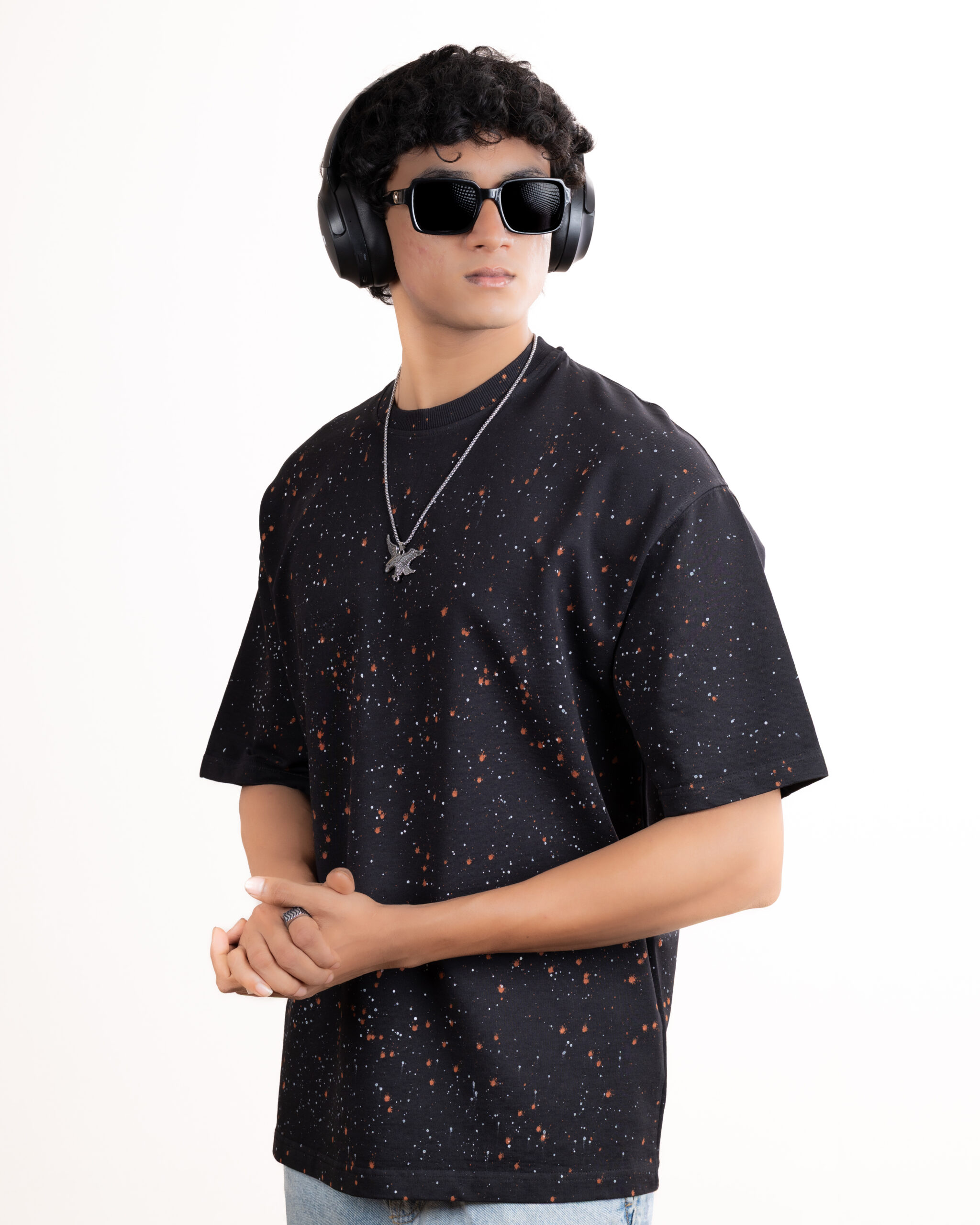 NIGHT Premium Splatter Oversized T-Shirt