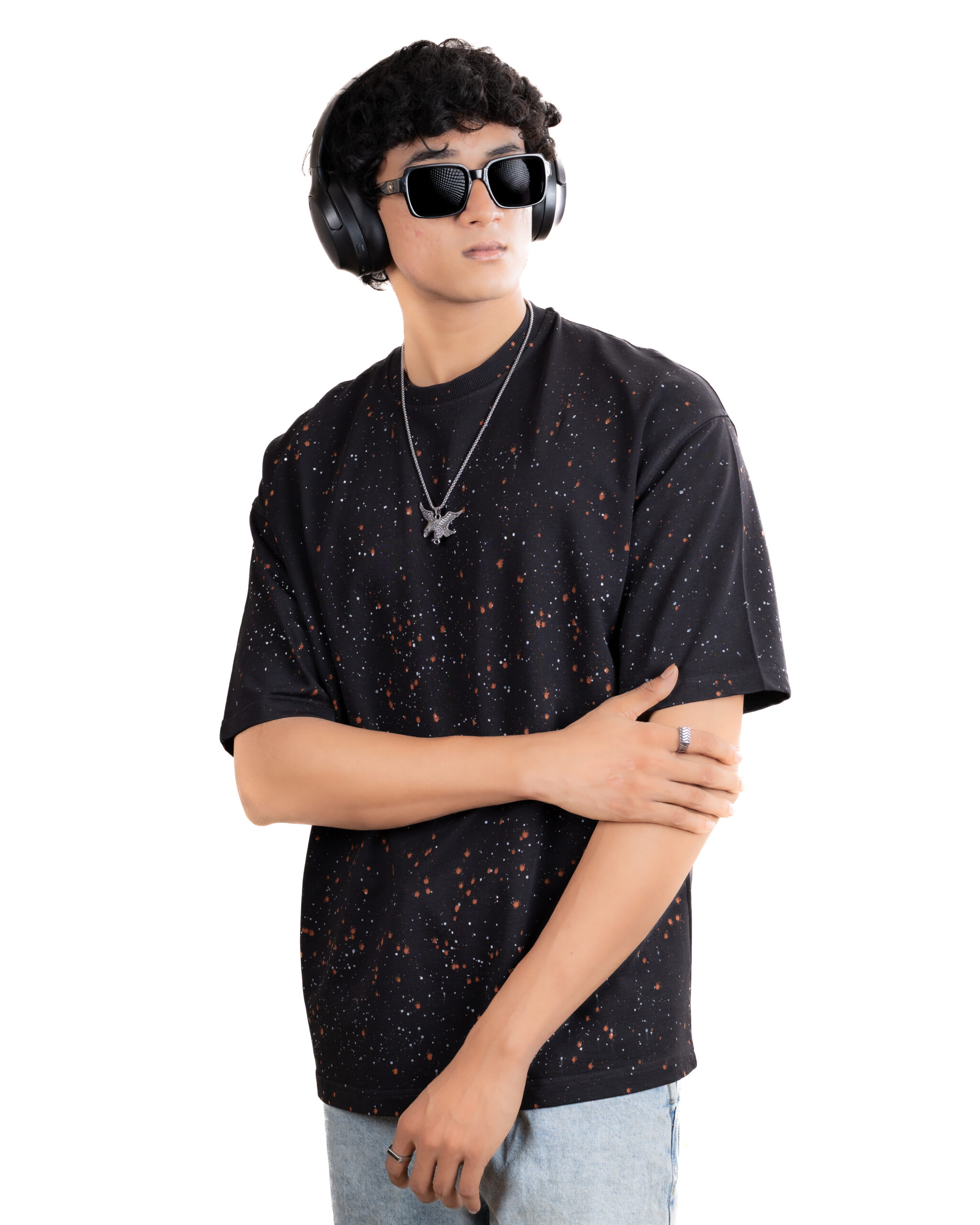 NIGHT Premium Splatter Oversized T-Shirt - Image 4